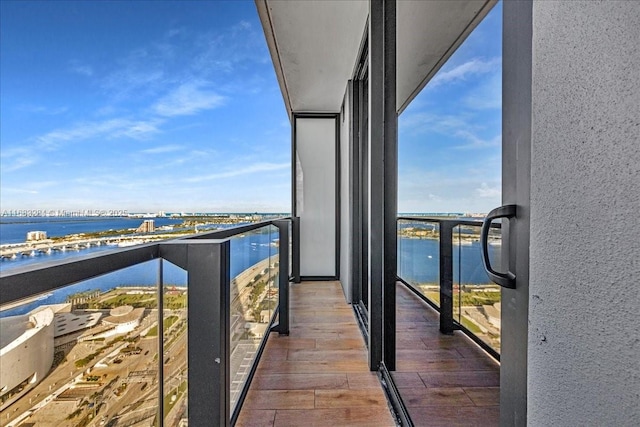 balcony with a water view