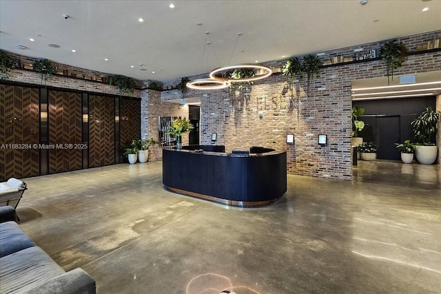 398 NE 5th St Unit 3707, Miami, FL 33132 - welcome area with brick wall