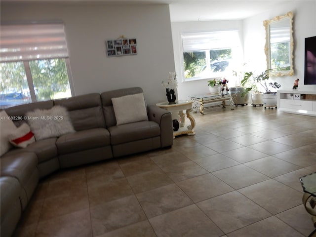 view of tiled living room