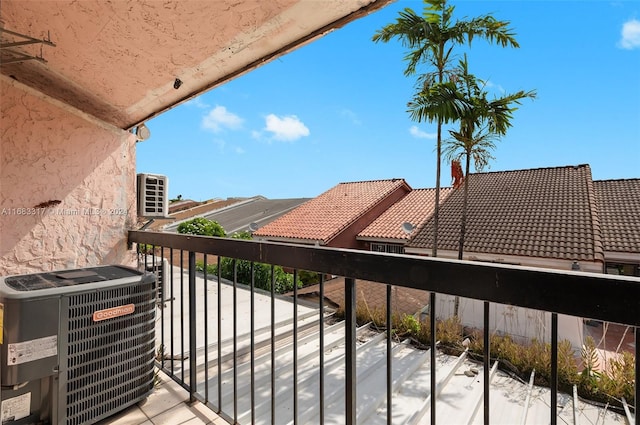 balcony with central AC unit