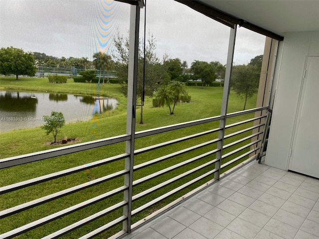 balcony with a water view