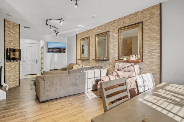 living room featuring light hardwood / wood-style flooring