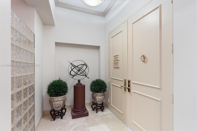 entrance foyer with crown molding