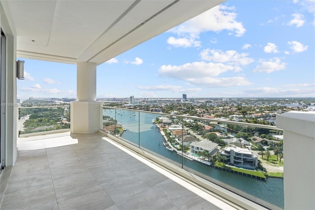 balcony with a water view