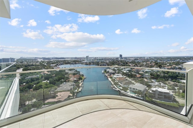 balcony with a water view