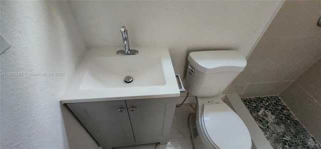 bathroom with vanity and toilet