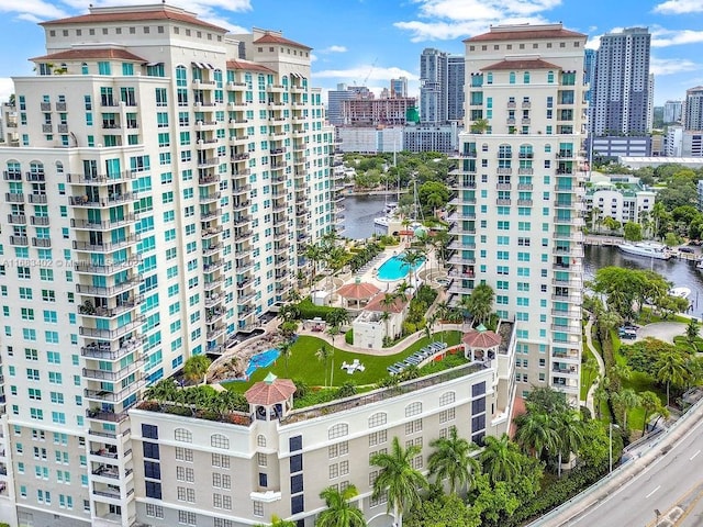 610 W Las Olas Blvd Unit 312N, Fort Lauderdale, FL 33312 - view of building exterior featuring a water view and a view of city