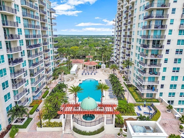 610 W Las Olas Blvd Unit 312N, Fort Lauderdale, FL 33312 - view of pool featuring a pergola