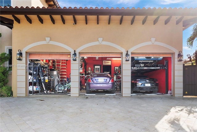 view of garage