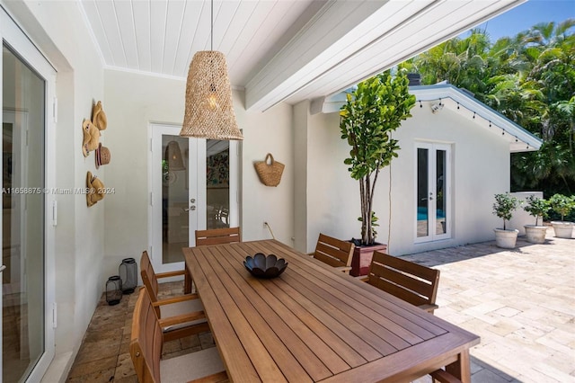 view of patio / terrace featuring french doors