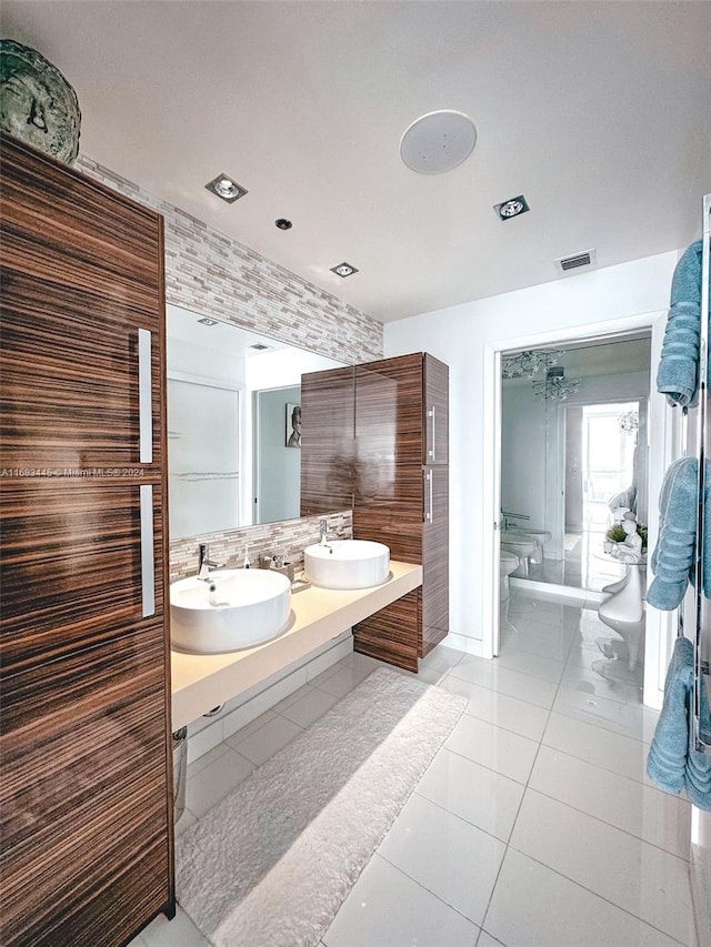 2020 N Bayshore Dr Unit 2007, Miami, FL 33137 - full bath featuring double vanity, a sink, tile patterned floors, and visible vents