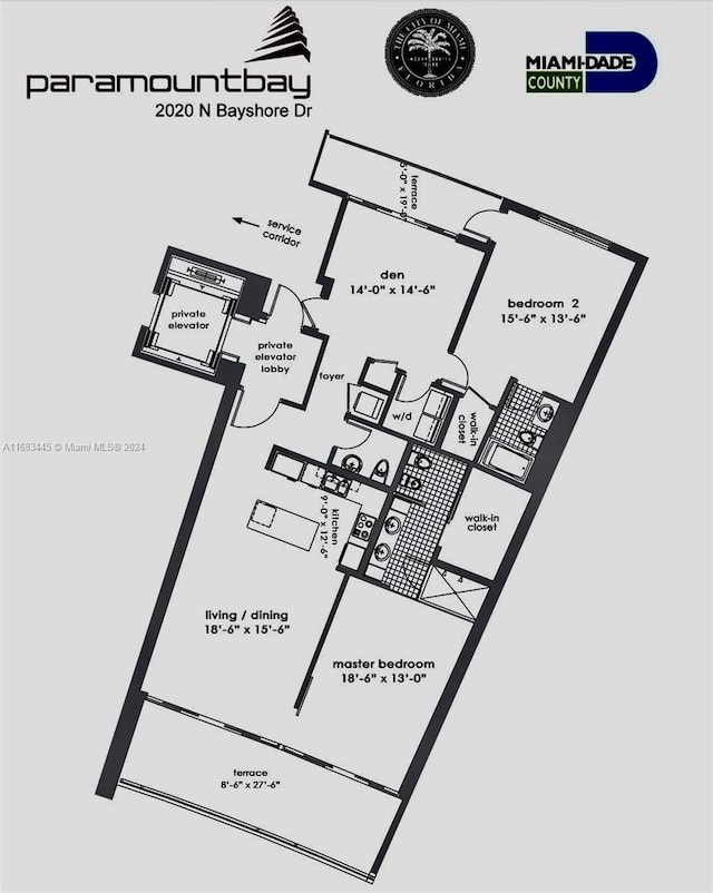 2020 N Bayshore Dr Unit 2007, Miami, FL 33137 - plan