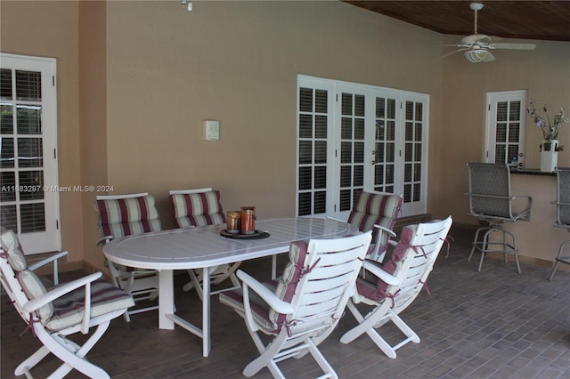 view of patio / terrace with ceiling fan