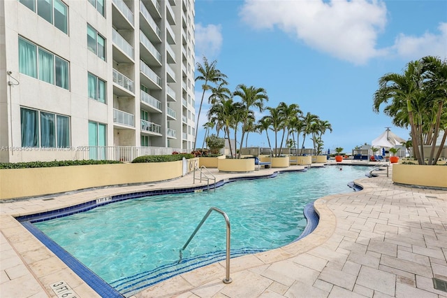 view of pool with a patio area