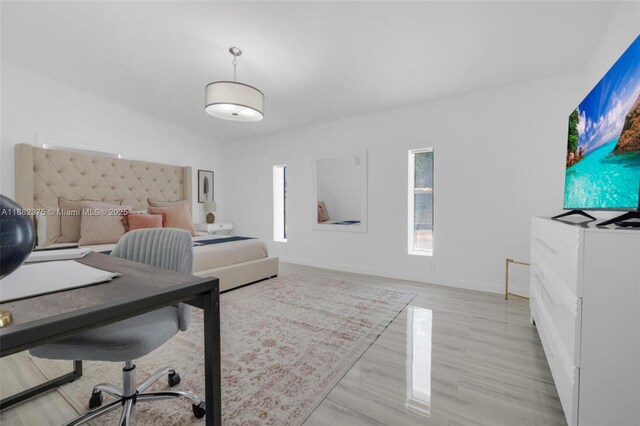 bedroom featuring light hardwood / wood-style flooring