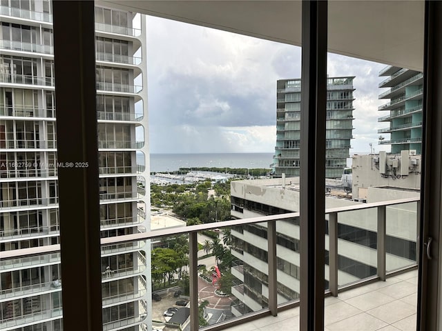 balcony with a water view