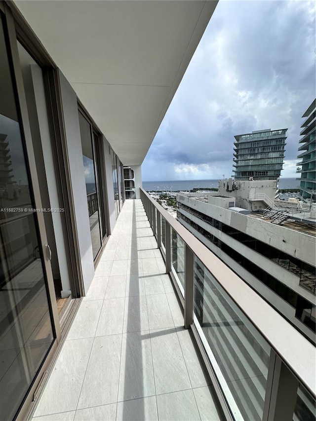 balcony with a water view