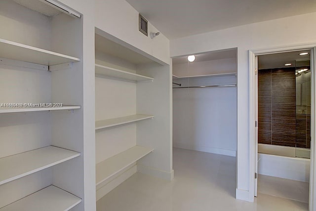 view of walk in closet