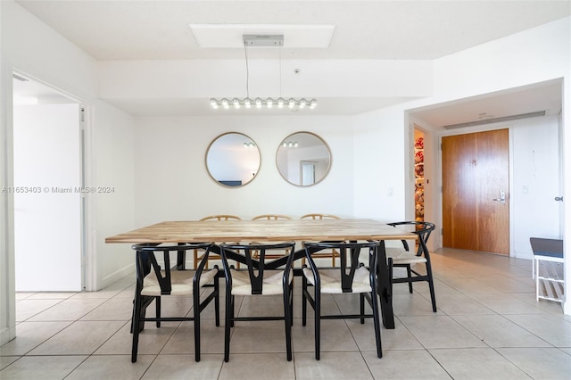 dining room with light tile patterned floors