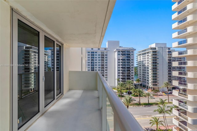 balcony featuring a city view