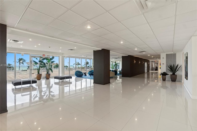 building lobby with visible vents