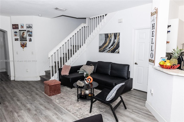 living room featuring hardwood / wood-style floors