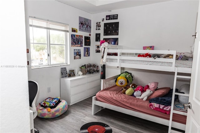 bedroom with wood-type flooring