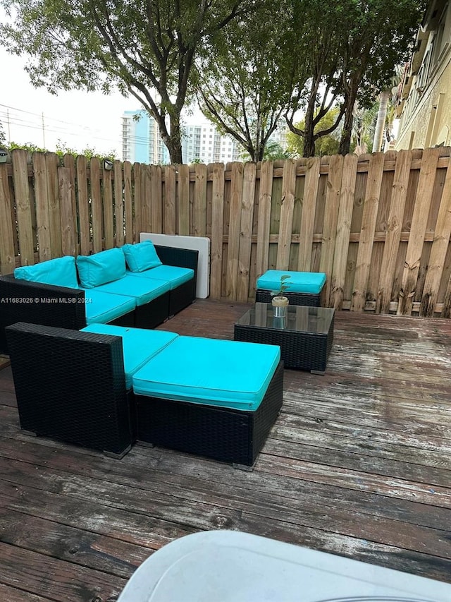 deck featuring an outdoor hangout area