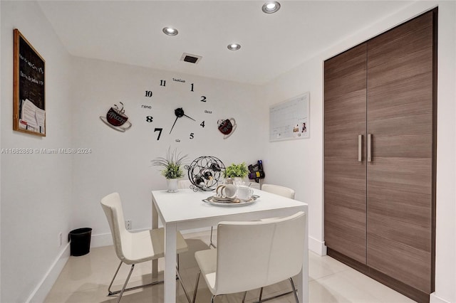 view of tiled dining area