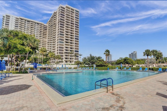 view of pool with a patio