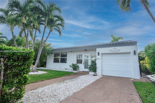 view of front of house with a garage