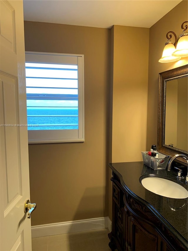 bathroom featuring vanity and tile patterned floors