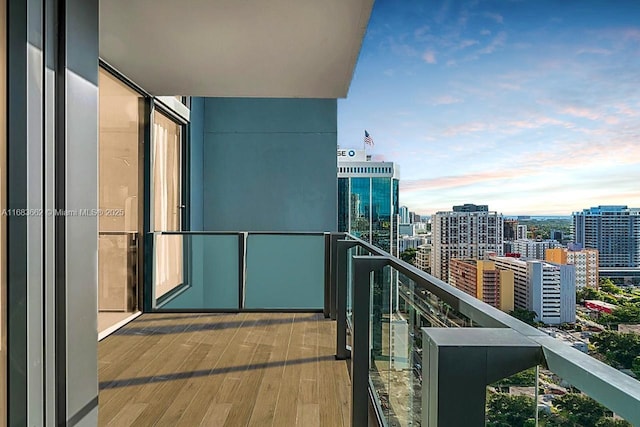 balcony with a view of city