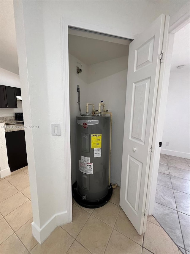 utility room with water heater