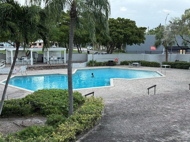 view of pool featuring a patio area