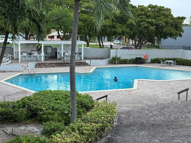 view of pool featuring a patio