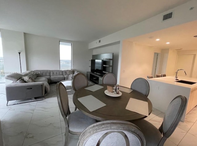 dining room with sink