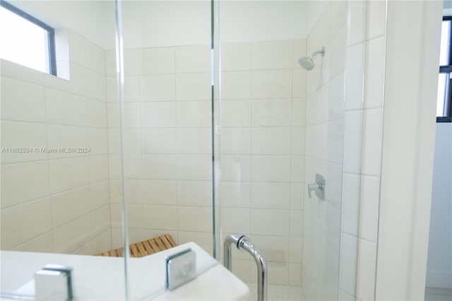 bathroom with walk in shower