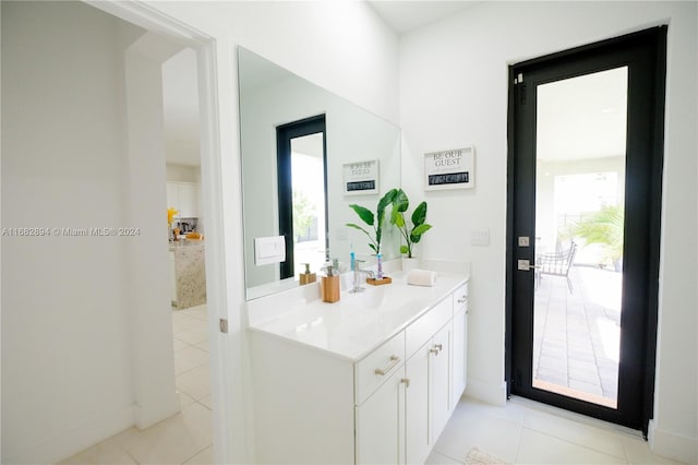 bathroom featuring vanity and tile patterned floors