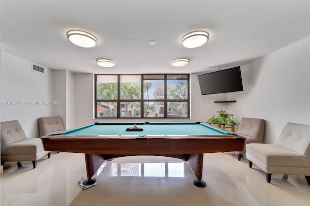 playroom with billiards