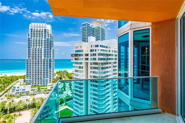 balcony with a water view