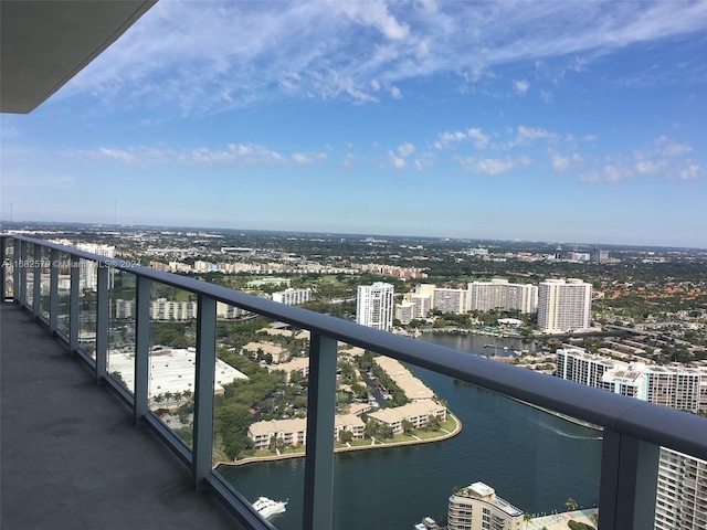 balcony with a water view