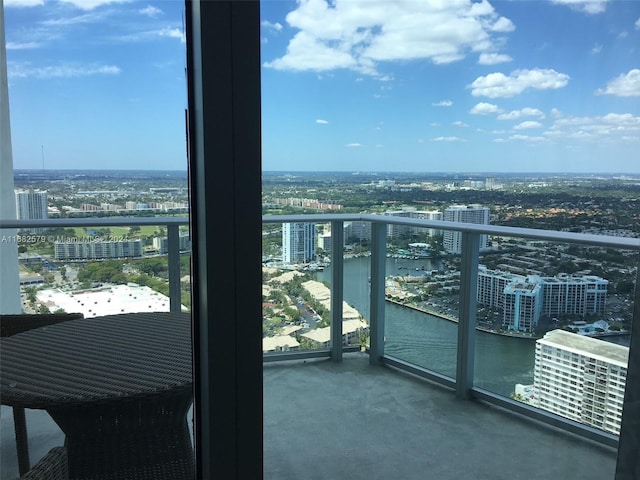 balcony with a water view