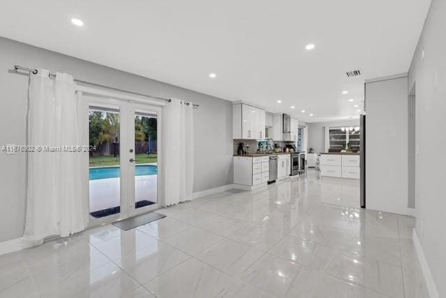 interior space featuring french doors