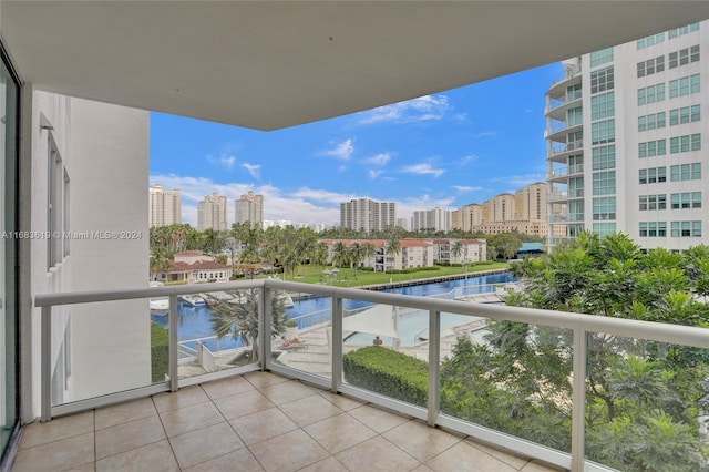 balcony with a water view