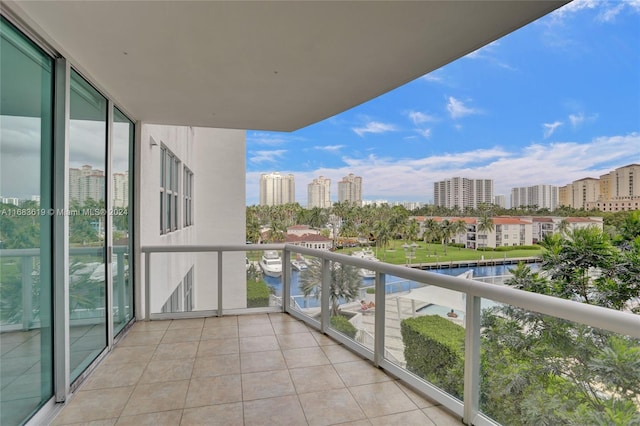 balcony with a water view