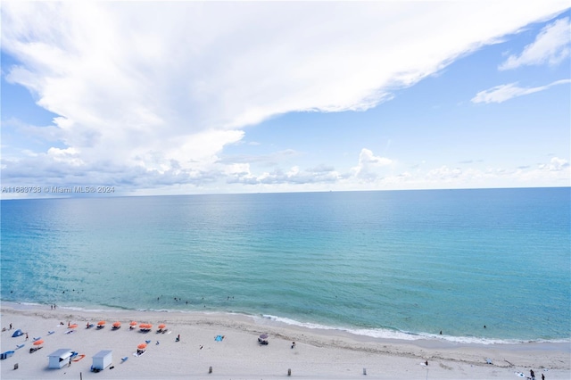 view of water feature featuring a view of the beach