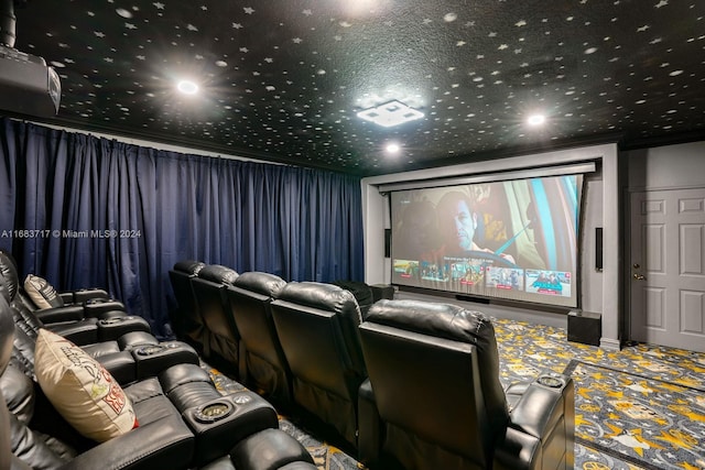 2440 SW 105th Ter, Davie, FL 33324 - home theater room featuring recessed lighting, crown molding, and carpet floors