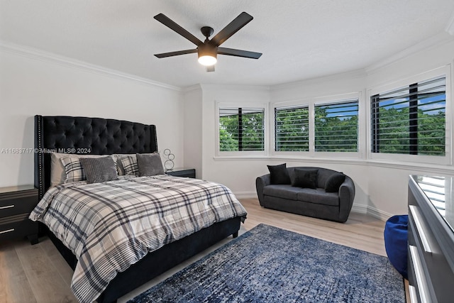 2440 SW 105th Ter, Davie, FL 33324 - bedroom with wood finished floors, ornamental molding, and a ceiling fan