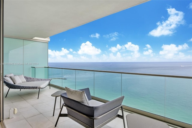 balcony with a water view